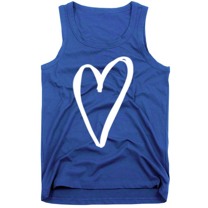 White Tiny Heart Pocket Valentine's Day Love Gift Tank Top