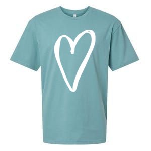 White Tiny Heart Pocket Valentine's Day Love Gift Sueded Cloud Jersey T-Shirt