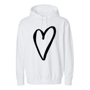 White Tiny Heart Pocket Valentine's Day Love Gift Garment-Dyed Fleece Hoodie