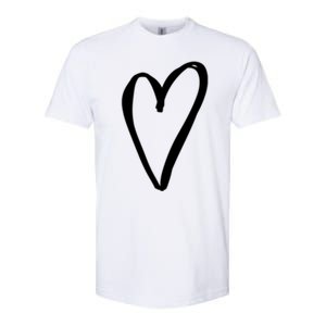 White Tiny Heart Pocket Valentine's Day Love Gift Softstyle CVC T-Shirt