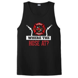 Where The Hose At Funny Firefighter Gift PosiCharge Competitor Tank