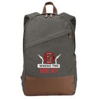 Where The Hose At Funny Firefighter Gift Cotton Canvas Backpack