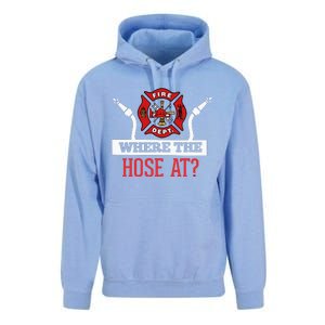 Where The Hose At Funny Firefighter Gift Unisex Surf Hoodie