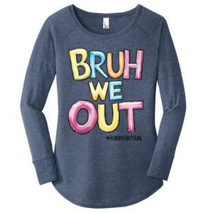 Watercolor Teachers Happy Last Day Of School Bruh We Out Cool Gift Women's Perfect Tri Tunic Long Sleeve Shirt