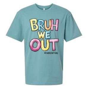 Watercolor Teachers Happy Last Day Of School Bruh We Out Cool Gift Sueded Cloud Jersey T-Shirt