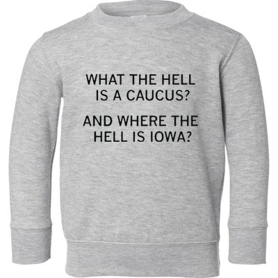 What The Hell Is A Caucus And Where The Hell Is Iowa Toddler Sweatshirt