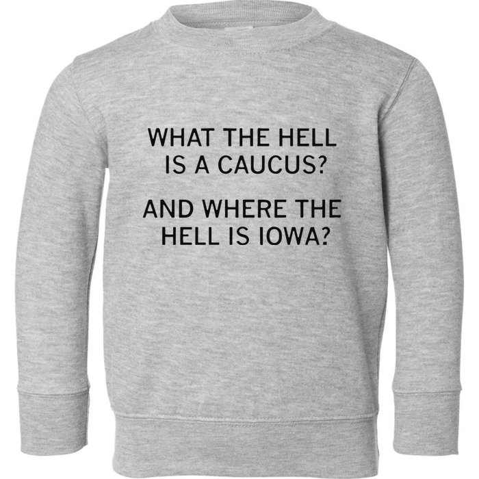 What The Hell Is A Caucus And Where The Hell Is Iowa Toddler Sweatshirt