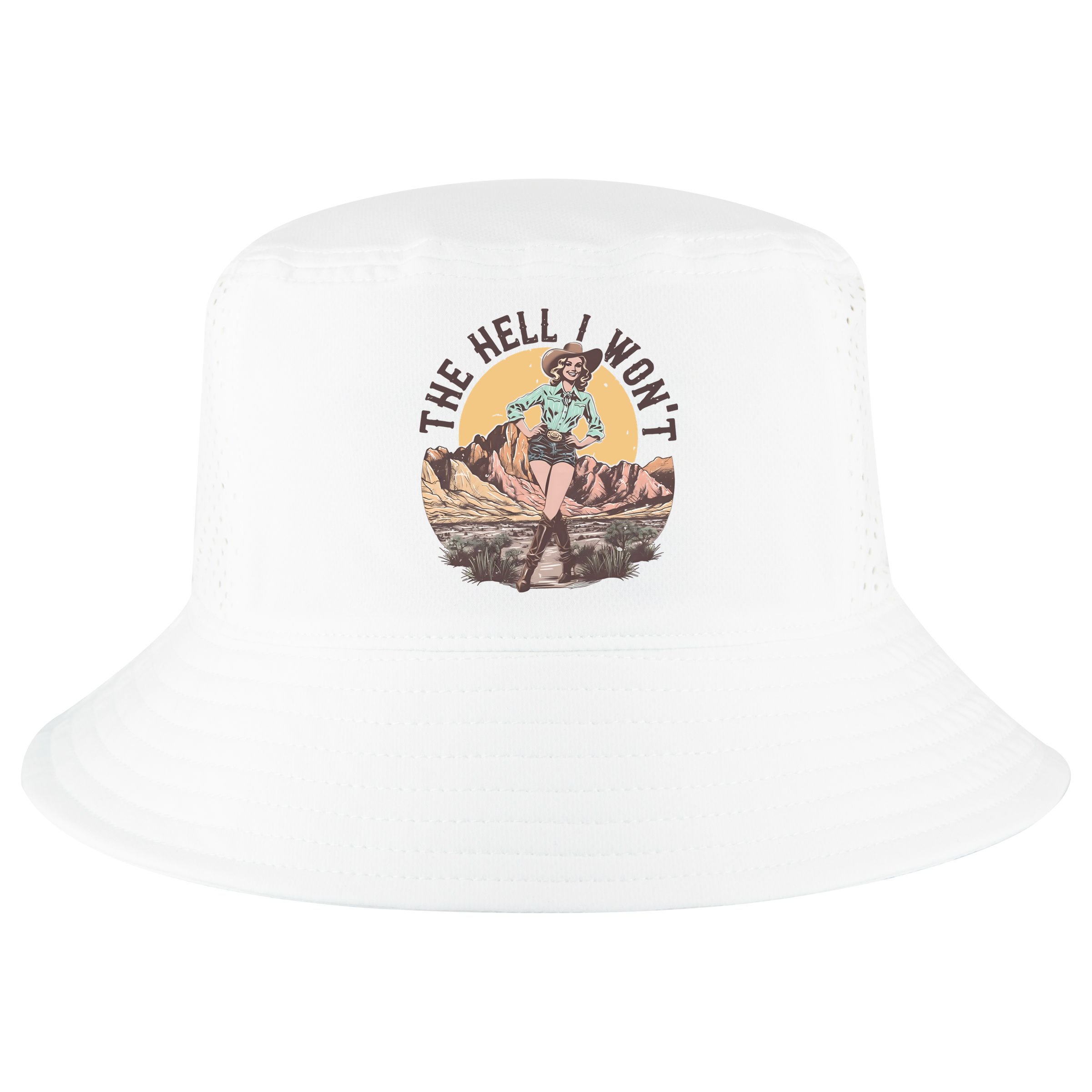 Western The Hell I Wont Cowgirl Country Music Cool Comfort Performance Bucket Hat