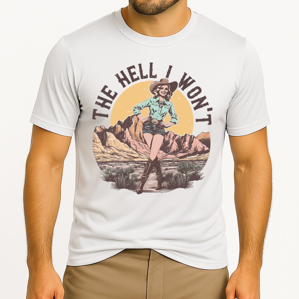 Western The Hell I Wont Cowgirl Country Music Cooling Performance Crew T-Shirt