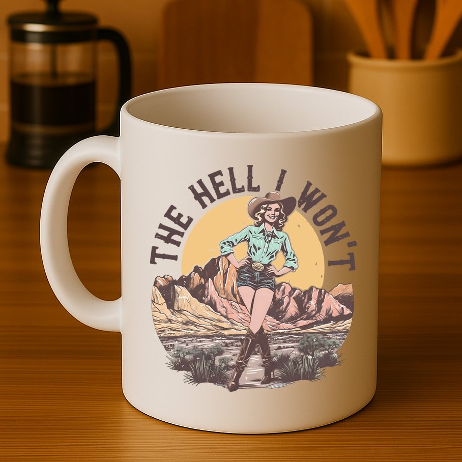 Western The Hell I Wont Cowgirl Country Music Mug