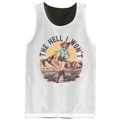 Western The Hell I Wont Cowgirl Country Music Mesh Reversible Basketball Jersey Tank