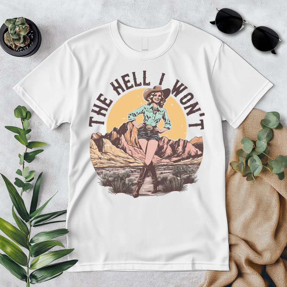 Western The Hell I Wont Cowgirl Country Music Premium T-Shirt