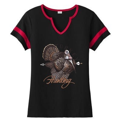 Wild Turkey Hunting Gift Ladies Halftime Notch Neck Tee