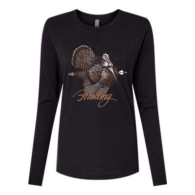 Wild Turkey Hunting Gift Womens Cotton Relaxed Long Sleeve T-Shirt