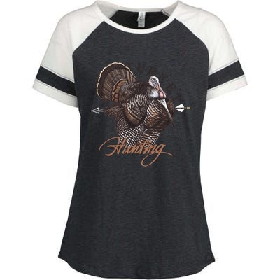 Wild Turkey Hunting Gift Enza Ladies Jersey Colorblock Tee