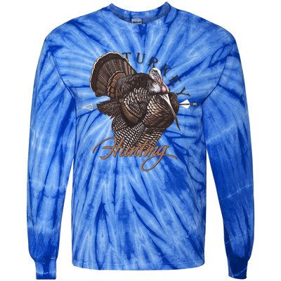 Wild Turkey Hunting Gift Tie-Dye Long Sleeve Shirt