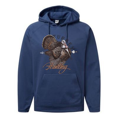 Wild Turkey Hunting Gift Performance Fleece Hoodie