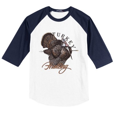 Wild Turkey Hunting Gift Baseball Sleeve Shirt