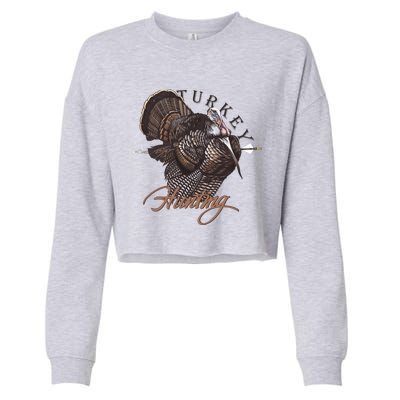 Wild Turkey Hunting Gift Cropped Pullover Crew