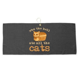 Who The Hell Ate All The Cats Funny Cat Election Large Microfiber Waffle Golf Towel