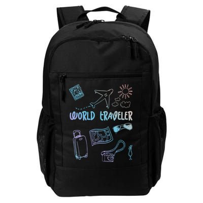 World Traveler Holiday Doodles Vintage Travel Lover Gift Backpack