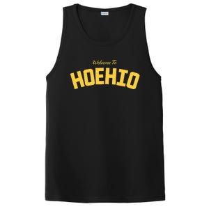 Welcome To Hoehio with Tra.vis K. Saying Quotes Humor Design  PosiCharge Competitor Tank