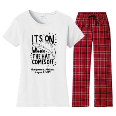 When The Hat Comes Montgomery Brawl Riverfront Montgomery Alabama Women's Flannel Pajama Set