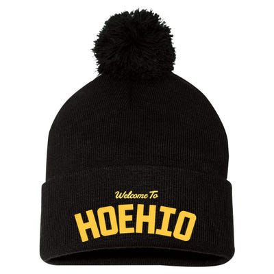 Welcome To Hoehio Pom Pom 12in Knit Beanie