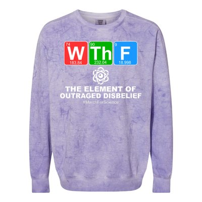 WTHF WTF The Element of Outraged Disbelief March For Science Colorblast Crewneck Sweatshirt