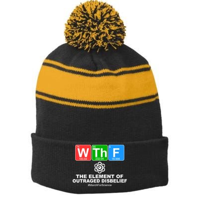 WTHF WTF The Element of Outraged Disbelief March For Science Stripe Pom Pom Beanie