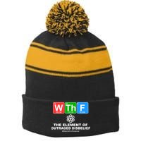 WTHF WTF The Element of Outraged Disbelief March For Science Stripe Pom Pom Beanie