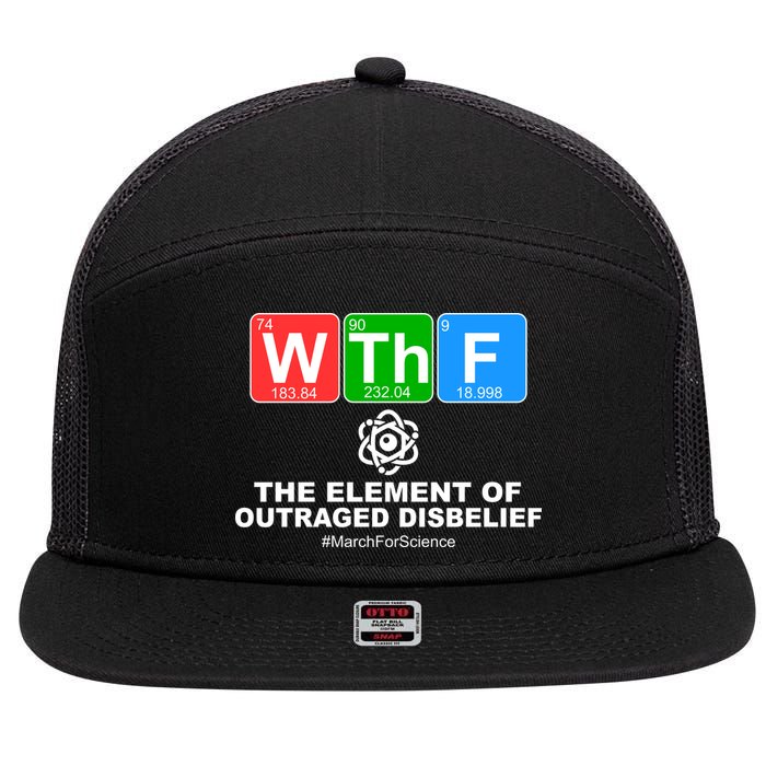 WTHF WTF The Element of Outraged Disbelief March For Science 7 Panel Mesh Trucker Snapback Hat