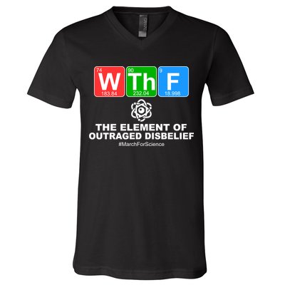 WTHF WTF The Element of Outraged Disbelief March For Science V-Neck T-Shirt