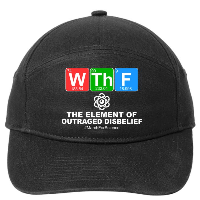 WTHF WTF The Element of Outraged Disbelief March For Science 7-Panel Snapback Hat