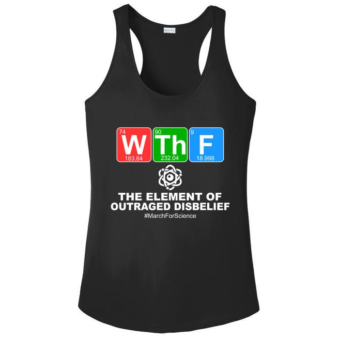 WTHF WTF The Element of Outraged Disbelief March For Science Ladies PosiCharge Competitor Racerback Tank
