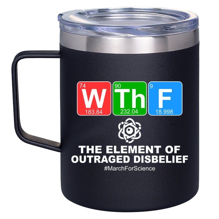WTHF WTF The Element of Outraged Disbelief March For Science 12oz Stainless Steel Coffee Mug