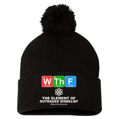 WTHF WTF The Element of Outraged Disbelief March For Science Pom Pom 12in Knit Beanie