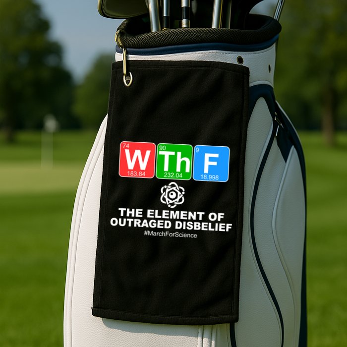 WTHF WTF The Element of Outraged Disbelief March For Science Golf Towel