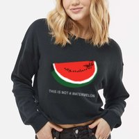 Watermelon This Is Not A Watermelon Palestine Collection Cropped Pullover Crew