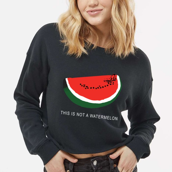 Watermelon This Is Not A Watermelon Palestine Collection Cropped Pullover Crew