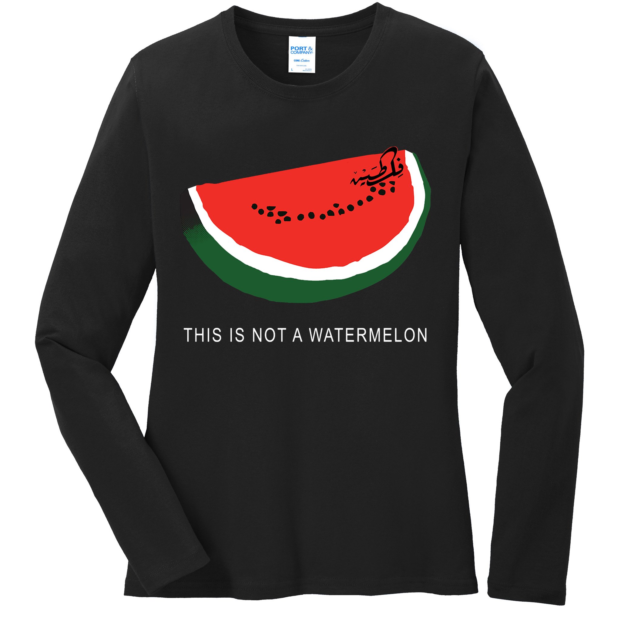 Watermelon This Is Not A Watermelon Palestine Collection Ladies Long Sleeve Shirt