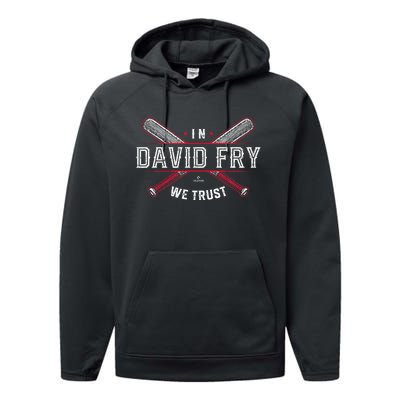 We Trust In David Fry Cleveland Baseball Performance Fleece Hoodie