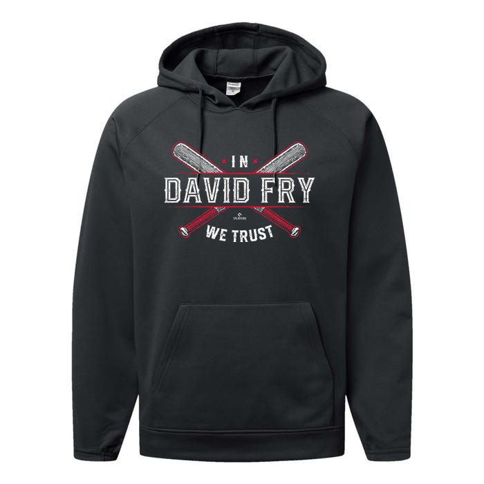 We Trust In David Fry Cleveland Baseball Performance Fleece Hoodie