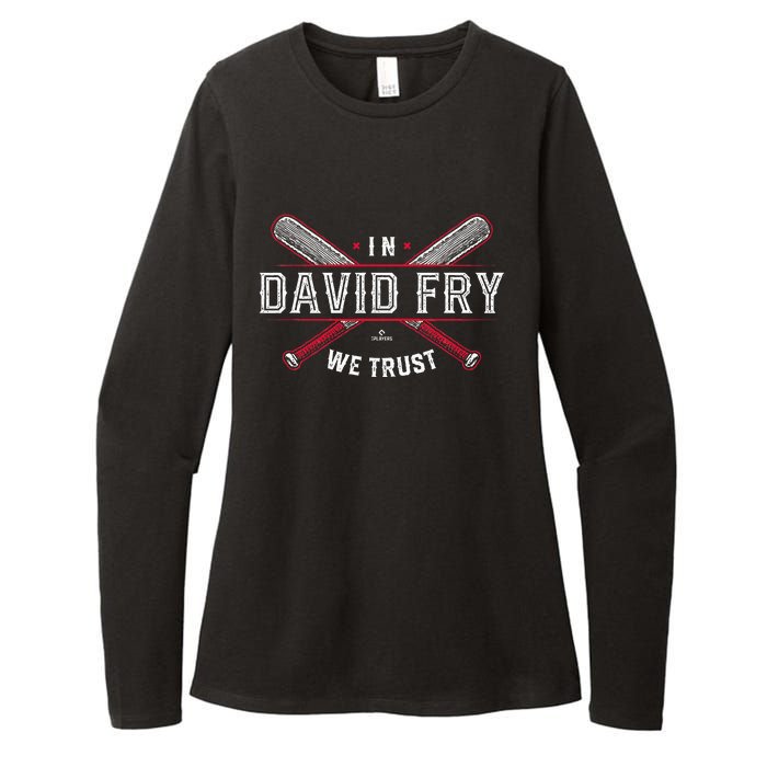 We Trust In David Fry Cleveland Baseball Womens CVC Long Sleeve Shirt