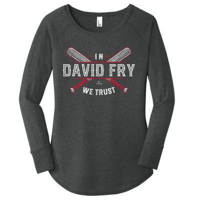 We Trust In David Fry Cleveland Baseball Women's Perfect Tri Tunic Long Sleeve Shirt