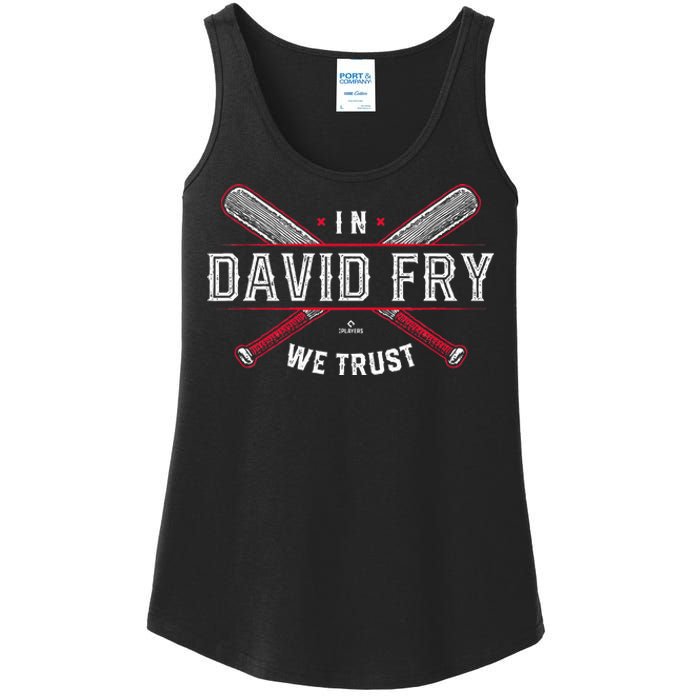 We Trust In David Fry Cleveland Baseball Ladies Essential Tank