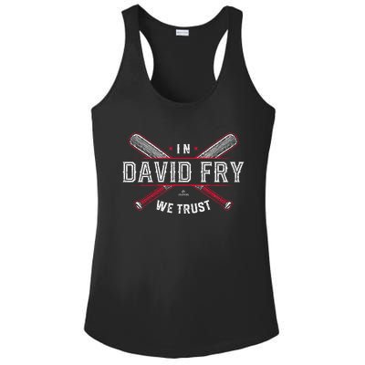 We Trust In David Fry Cleveland Baseball Ladies PosiCharge Competitor Racerback Tank