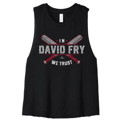 We Trust In David Fry Cleveland Baseball Women's Racerback Cropped Tank