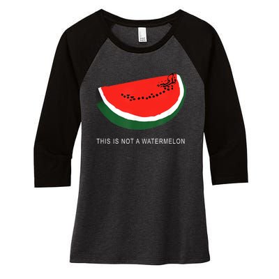 Watermelon This Is Not A Watermelon Palestine Collection Women's Tri-Blend 3/4-Sleeve Raglan Shirt