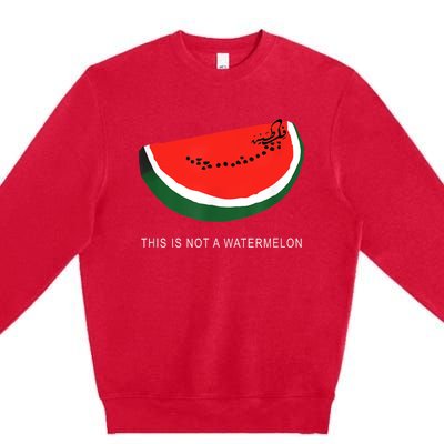 Watermelon This Is Not A Watermelon Palestine Collection Premium Crewneck Sweatshirt